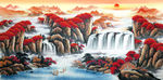 旭日东升 山水画
