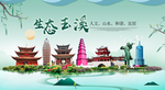 玉溪卫生态宜居绿色城市海报广告