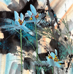 荷花油画
