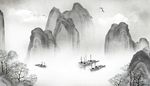 黑白山水图
