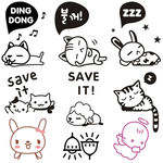 卡通小动物雕刻矢量图