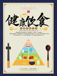 珍惜粮食拒绝浪费食堂文化海报