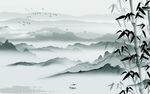 竹子无框山水画 tif分层