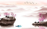 最新山水画无框画 TIF分层