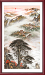 迎客松国画