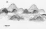 简约无框山水画 tif分层