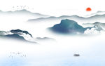 客厅新无框山水画 tif分层