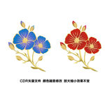 亚麻籽花手绘图案