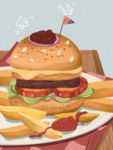 快餐汉堡美食插画