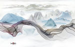 最新无框山水画 tif分层