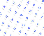 创意蓝色线稿图标线性icon全