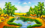 越南风景油画