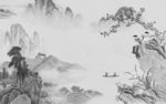 客厅高端山水画 tif分层