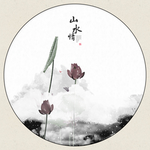 荷花无框画