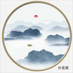 圆形水墨装饰画
