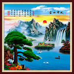 壁画 迎客松