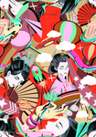 日本和服花