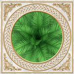 绿色植物天顶壁画背景