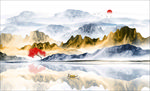 水墨山