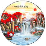 鸿运当头山水瀑布装饰画