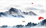 水墨山水背景墙