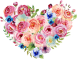 手绘爱心鲜花花卉插画图