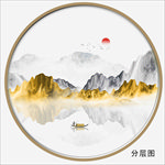 新中式抽象山水画