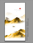 山水挂画 金山