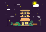 夜色下的家