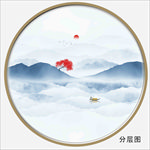 圆形山水
