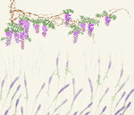 玉兰花鸟壁画背景