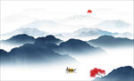 水墨山