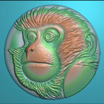 猴  浮雕灰度图