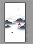 玄关山水水墨挂画
