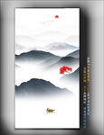 意境山水挂画 水墨壁画