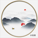 圆形山水装饰画