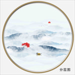 圆形水墨装饰画