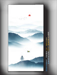 山水画 山水挂画新中式壁纸