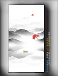 水墨隔断山水画 壁画壁纸
