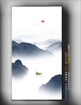 山水挂画 水墨壁画壁纸