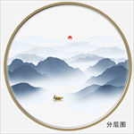 圆形山水画