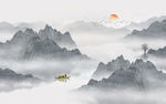 意境水墨山水画