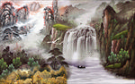 山水仙境背景墙