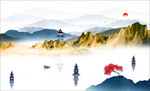 西湖山水画  山水 水墨山