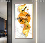 爱马仕时尚风现代艺术玄关画