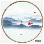 圆形水墨山水