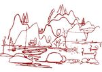 高山流水  简笔画