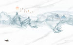 爆款轻奢风山水画 tif分层