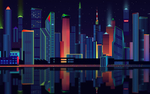城市夜景背景墙