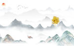 意境 中式风格山水 tif分层